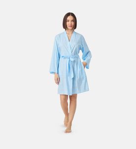 روب بطبعة شعار بحزام بشقوق جانبية