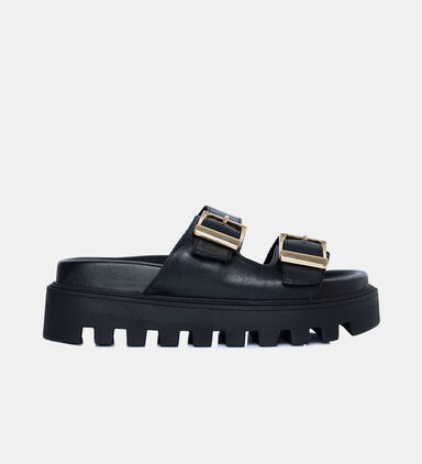 Tractor Leather Platform Sandals