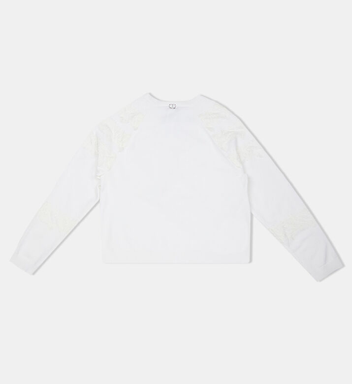 Lace-inserts V-neck Knit Cardigan