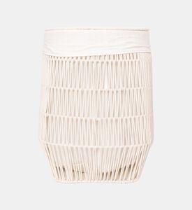 Home Deco and More Cotton Rope Lining Laundry Basket, Beige, 40-cm, Packshot View