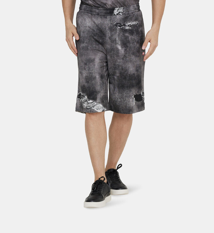 Cotton Ripped-print Shorts