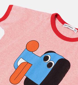 Bobo Choses Abstract Dog-print Contrast Ribbed Collar Short-sleeve T-shirt, Packshot View