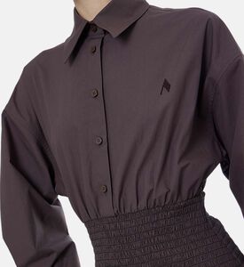 Long-sleeve Elastic Waist Mini Dress Long-sleeve Elastic Waist Mini Dress