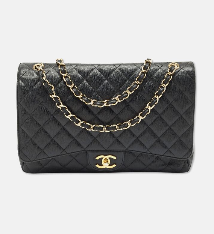 Chanel Preowned Chanel Quilted Caviar Leather Maxi Double Flap Bag, Packshot View