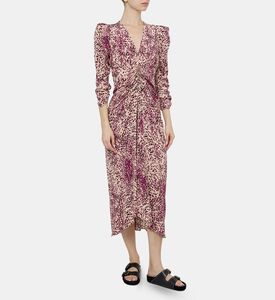 Albini Gathered Silk Blend Midi Dress