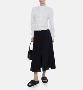 Puff Shoulders Knitted Cardigan