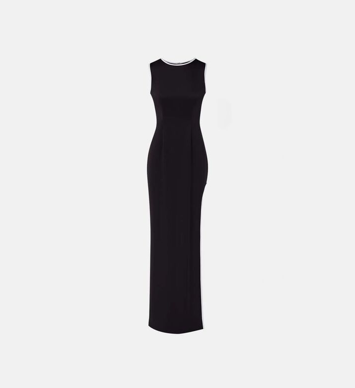 Sleeveless Contrast Trim Gown