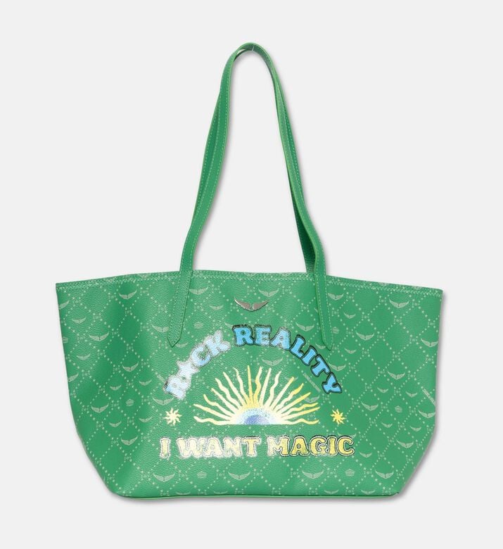 Zadig et Voltaire Oversized Colorful Graphics Monogram Tote Bag, Green, Packshot View