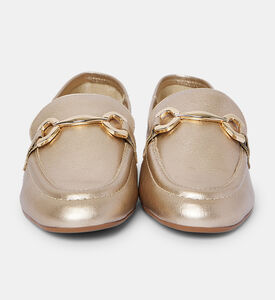 حذاء لوفر بكعب مسطح معدني