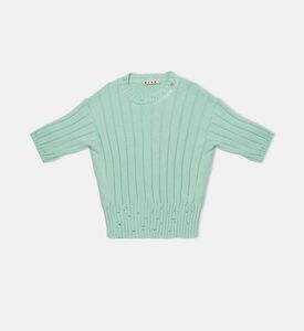 تيشيرت محبوك بنمط ممزق