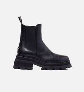 Semi-patent Smooth Leather Chelsea Boots