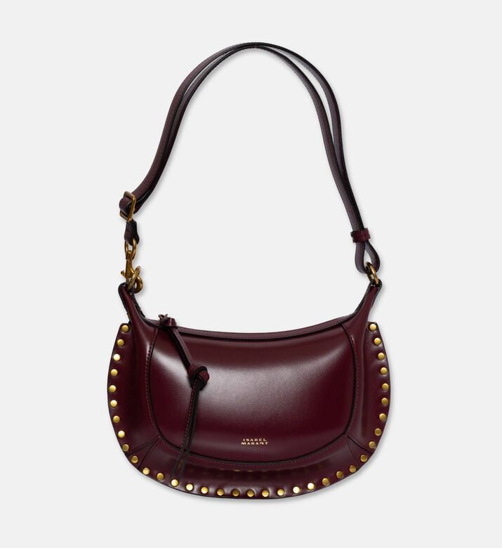 Isabel Marant Oskan Moon Leather Shoulder Bag, Burgundy, Packshot View
