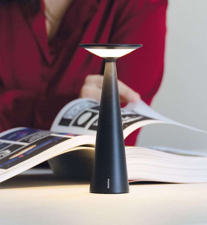 Zafferano Table Lamp Damina, Black, Packshot View