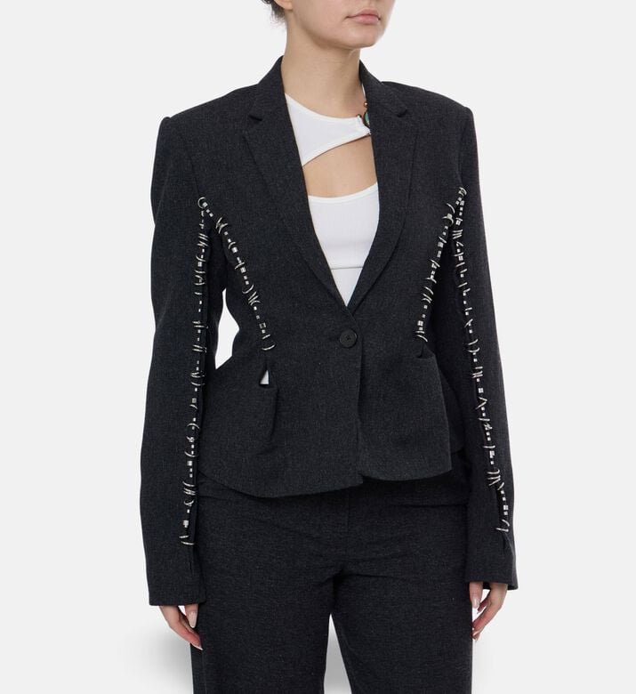 Christopher Esber Single-breasted Metal Rings Blazer, Model View