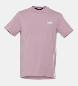 Karl Lagerfeld Logo-print Crewneck T-shirt, Pink, L, Packshot View