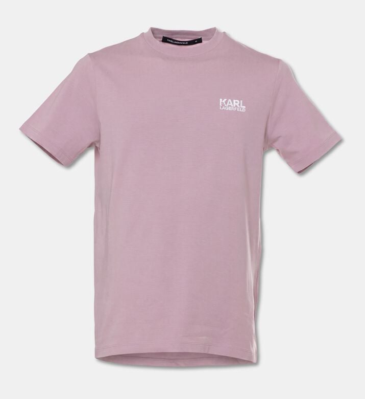 Karl Lagerfeld Logo-print Crewneck T-shirt, Pink, L, Packshot View