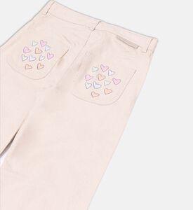 Button Closure Wide-leg Pants