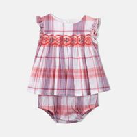 Check Smocked Two-piece Set