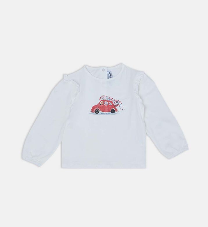 Cotton Dog-print Long-sleeved T-shirt