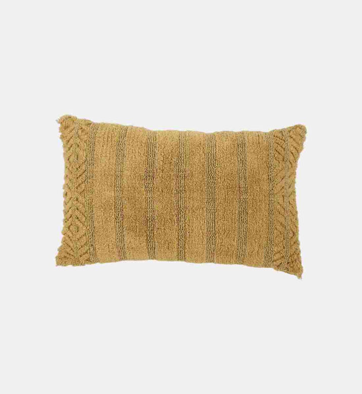Home Deco and More Bento Tufted Embroidered Cushion, Mustard, 35x50x35-cm, Packshot View