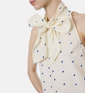 Forte-Forte Polka-dot Ruffle Detail Top, Model View