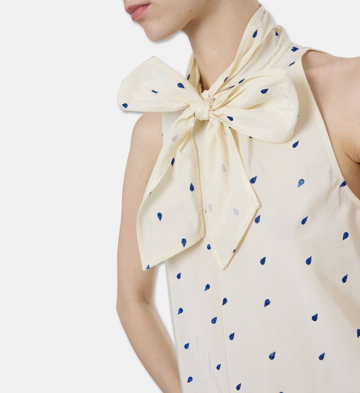 Forte-Forte Polka-dot Ruffle Detail Top, Model View