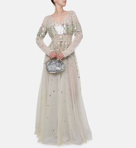 Christophe Guillarme Tonal-embroidery Straight Dress, White, 42, Model View