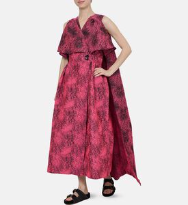 فستان بأكمام كاب بياقة بشكل في