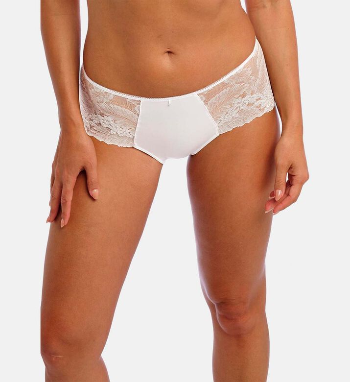 Lace Panels Seamless Waist Mid-rise Boyshorts