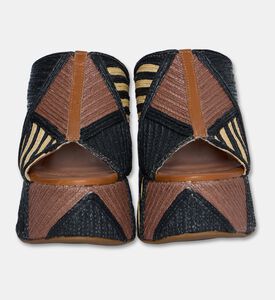 Schutz Geometric Woven Platform Slide Sandals, Packshot View