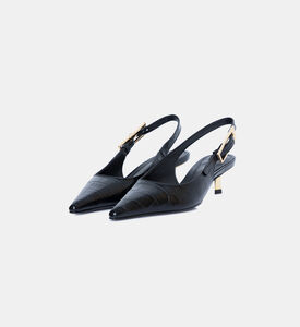 Textured Leather Slingback Pumps Textured Leather Slingback Pumps
