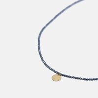 Spinel Gold-tone Round Pendant Necklace
