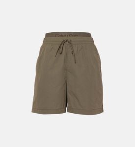 Ck Monogram Double Waistband Swim Shorts Ck Monogram Double Waistband Swim Shorts