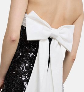 فستان قصير مزين بترتر