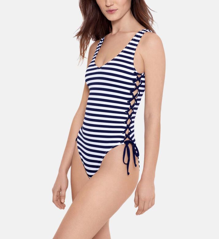 Pisque Lace Stripped Swimsuit Pisque Lace Stripped Swimsuit