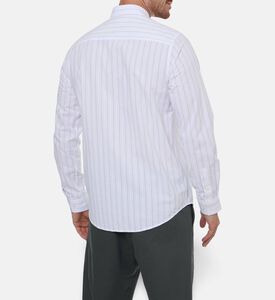 Samsoe Saryan X Stripe-print Button Closure Shirt, Model View