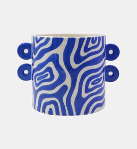 وعاء نباتات بمقابض مستديرة سيراميك