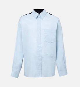 قميص بوبلين فضفاض بأكمام متباينة