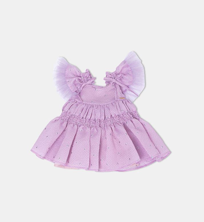 Lilac Field Elastic Band-details Dress