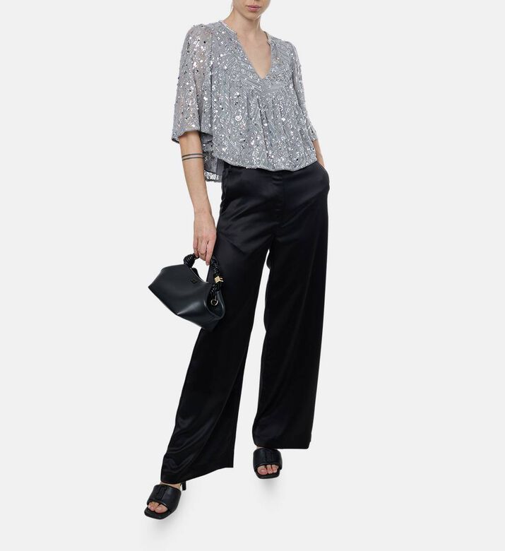 Ba and Sh Sequin-embellishment V-neck Blouse, Model View