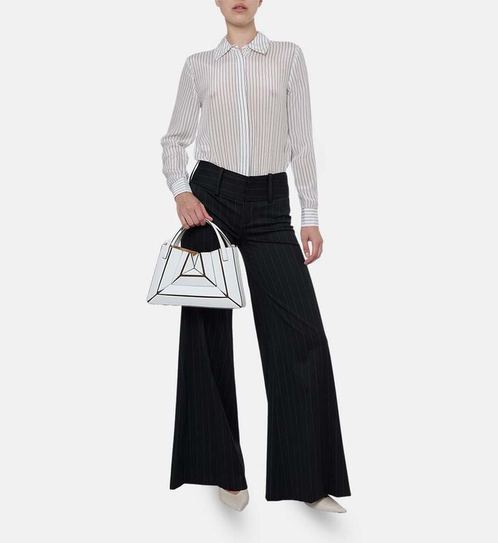 Alice and Olivia Stripe-print Wide-leg Pants, Model View Alice and Olivia Stripe-print Wide-leg Pants, Model View