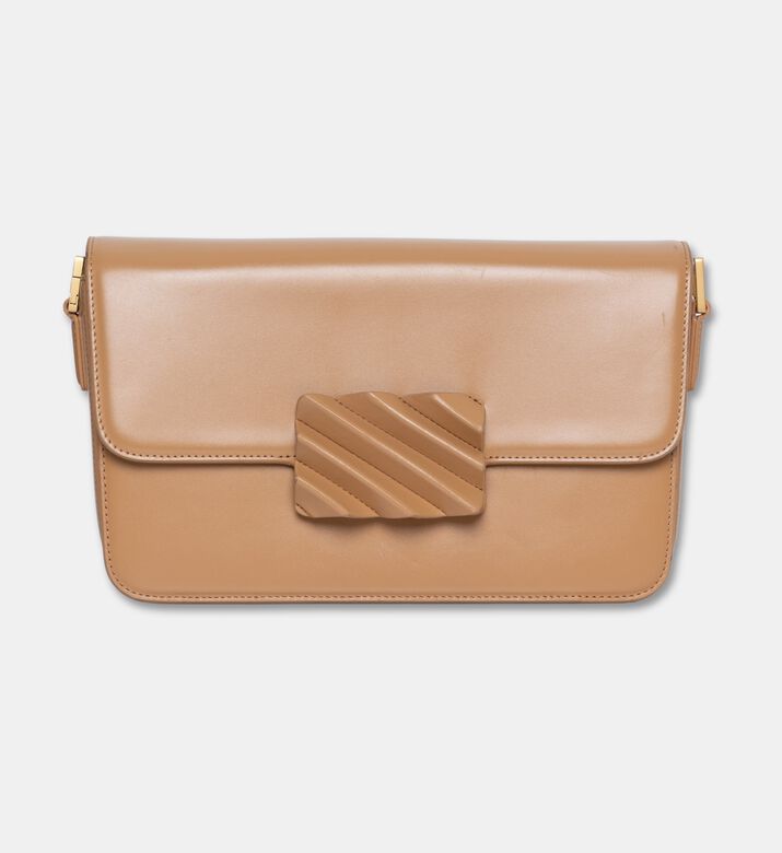 Mlouye Brick Flap Crossbody Bag, Nude, Packshot View
