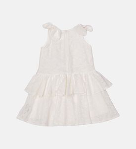 فستان مزين بكشكشة متدرجة ورباط أمامي