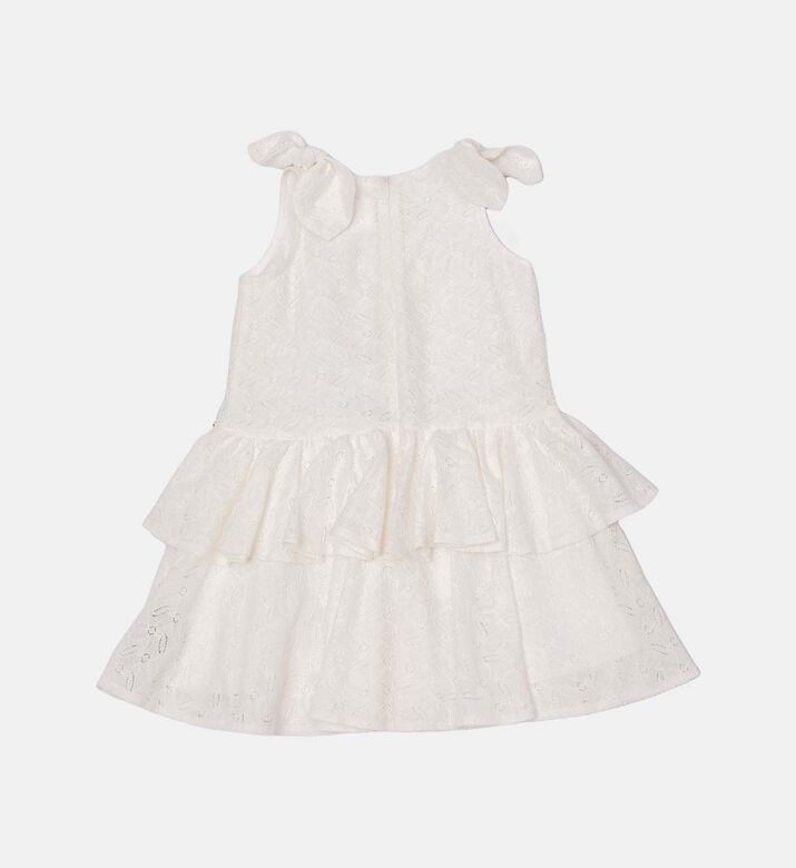 فستان مزين بكشكشة متدرجة ورباط أمامي