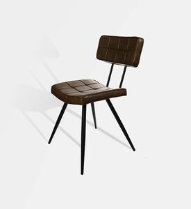 Home Deco and More Leather Square-shaped Mappy Chair, Dark-brown, 59x48x83-cm, Packshot View