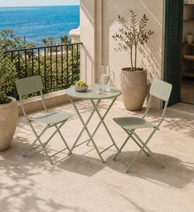 Home Deco and More Pipa Table Chairs Bistro Set, Light-green, Packshot View