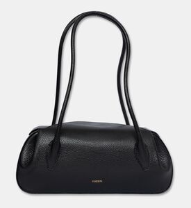 Yuzefi Oyster Leather Shoulder Bag, Black, Packshot View