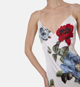 فستان جولييتا فضفاض بطول متوسط مزين بأزهار