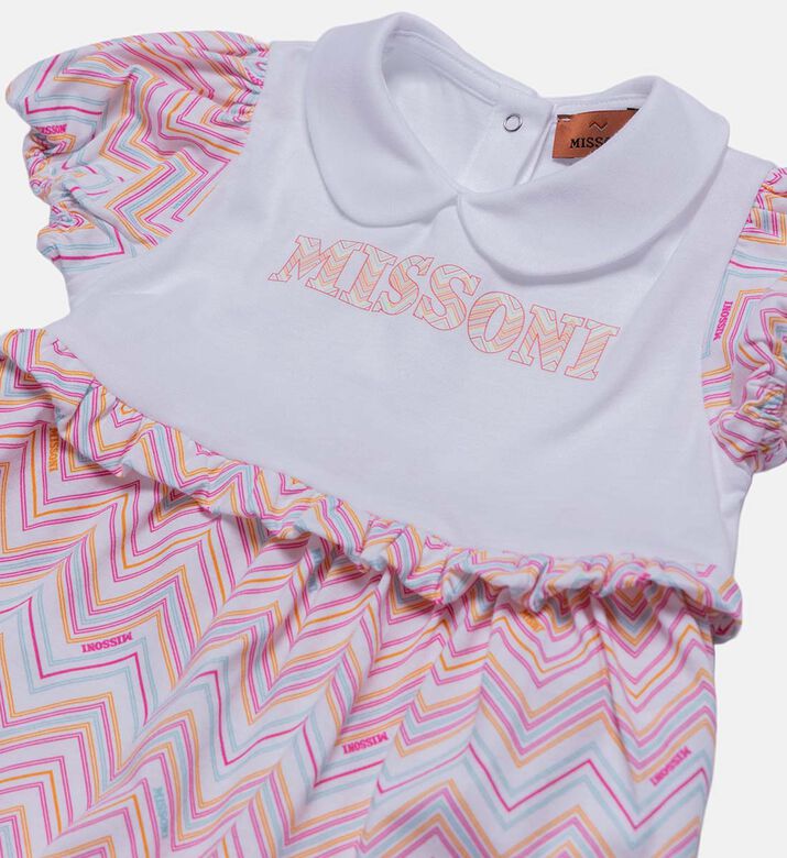 Short-sleeve Zigzag Pattern Romper