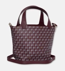 Maya.M Soft Monogram Mini Bucket Tote Bag, Burgundy, Packshot View